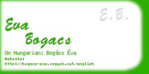 eva bogacs business card